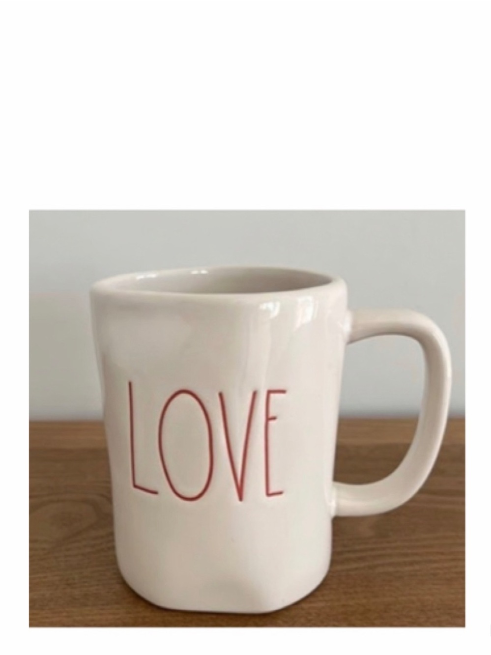 NEW Rae Dunn “LOVE” Mug White & Red Ceramic Valentines Day